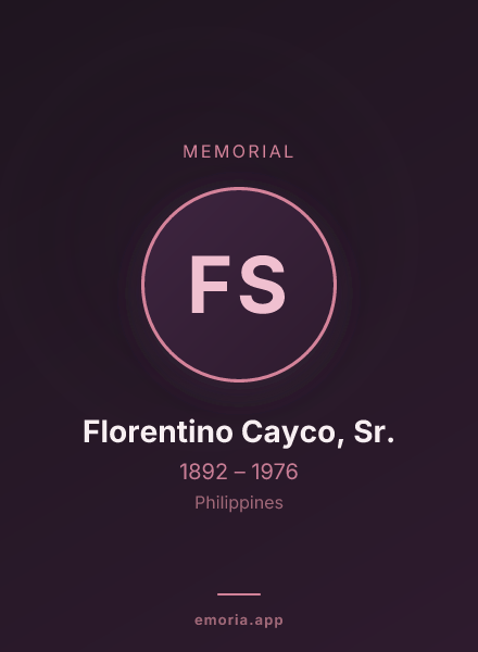 Memorial portrait of Florentino Cayco, Sr.