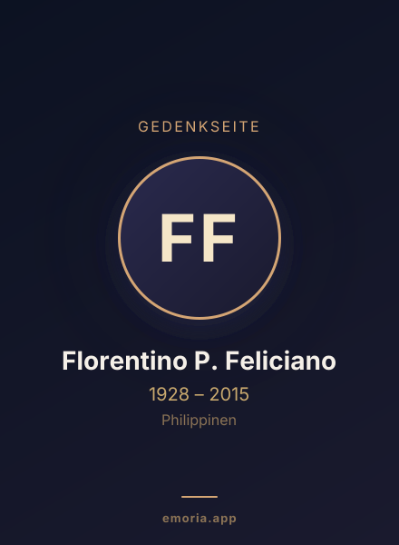 Gedenkportrait von Florentino P. Feliciano