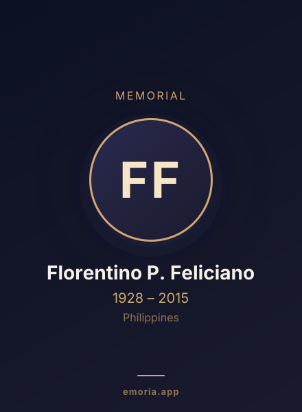 Memorial portrait of Florentino P. Feliciano