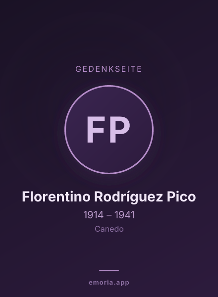 Gedenkportrait von Florentino Rodríguez Pico
