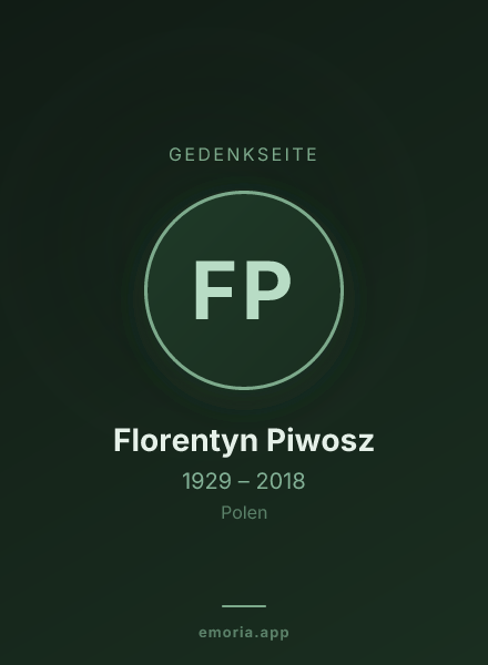 Gedenkportrait von Florentyn Piwosz