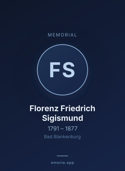 Memorial portrait of Florenz Friedrich Sigismund
