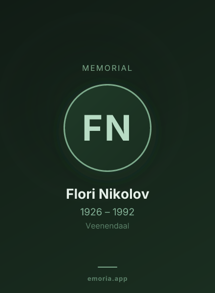 Memorial portrait of Flori Nikolov
