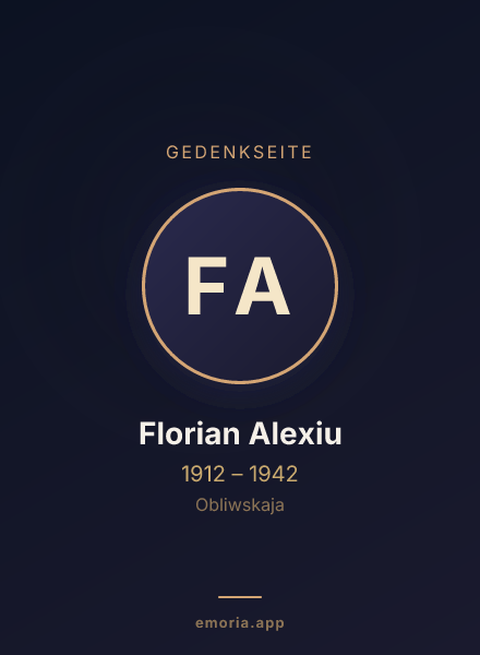 Gedenkportrait von Florian Alexiu