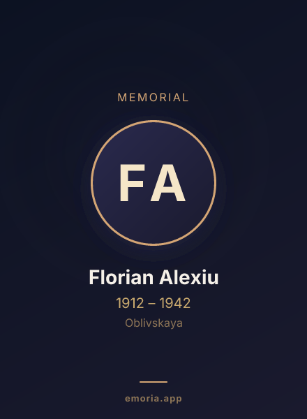 Memorial portrait of Florian Alexiu