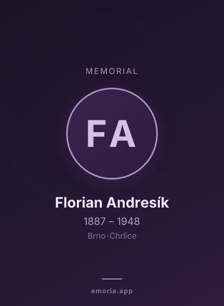 Memorial portrait of Florian Andresík