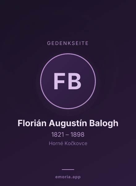 Gedenkportrait von Florián Augustín Balogh