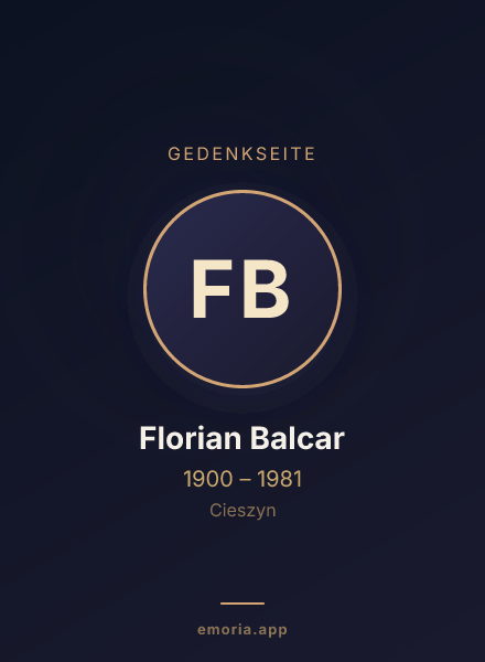 Gedenkportrait von Florian Balcar