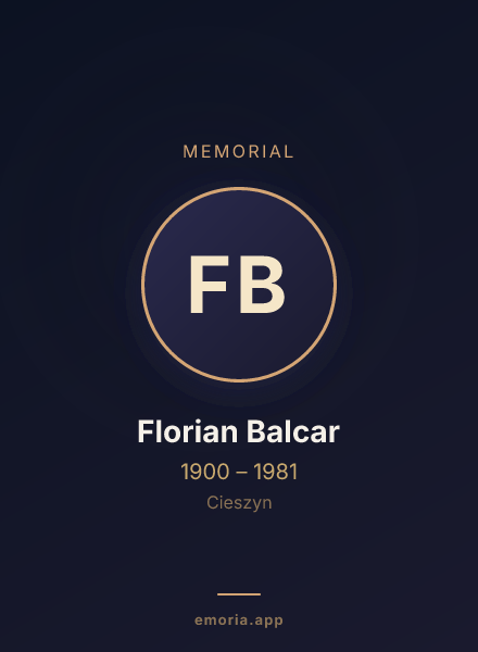Memorial portrait of Florian Balcar
