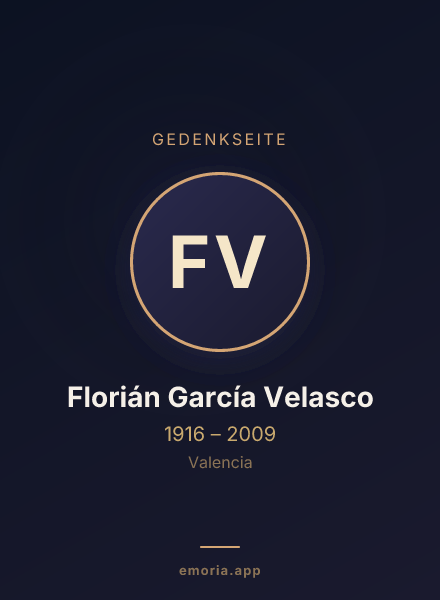 Gedenkportrait von Florián García Velasco