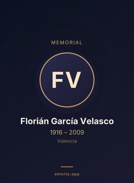 Memorial portrait of Florián García Velasco