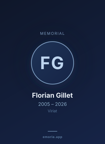 Memorial portrait of Florian Gillet