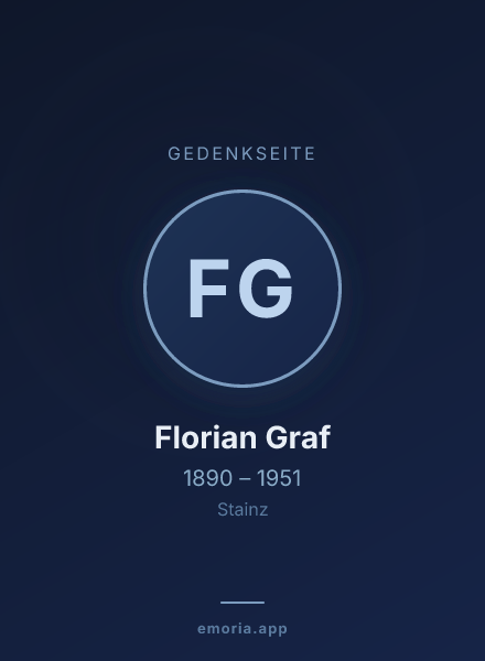 Gedenkportrait von Florian Graf