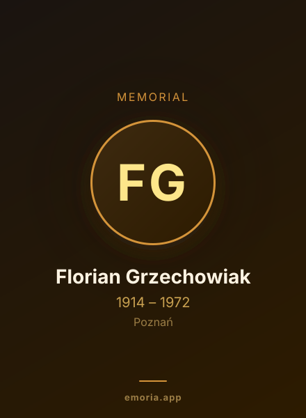 Memorial portrait of Florian Grzechowiak