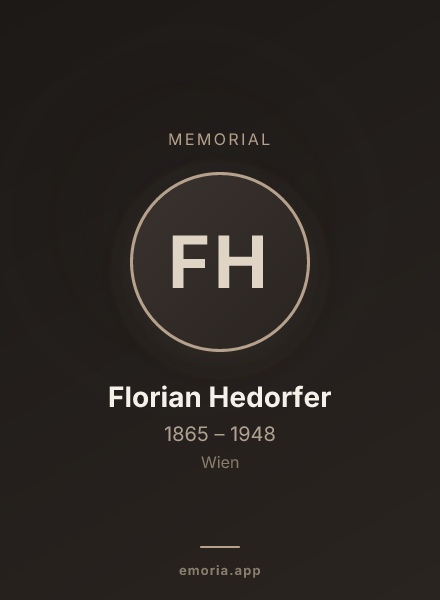 Memorial portrait of Florian Hedorfer