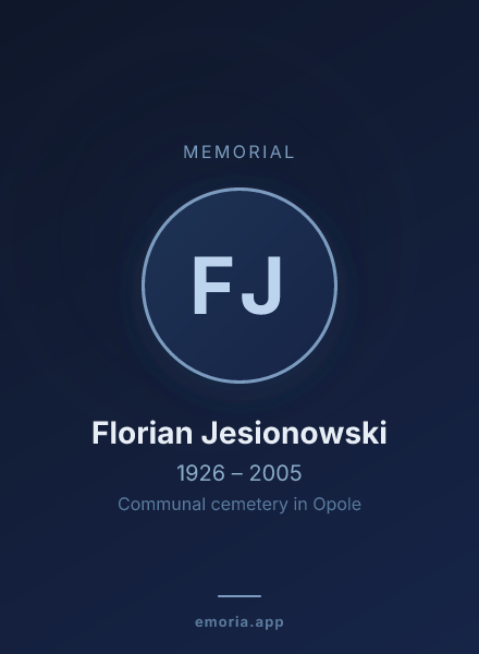 Memorial portrait of Florian Jesionowski