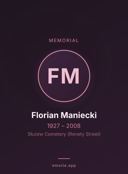 Memorial portrait of Florian Maniecki