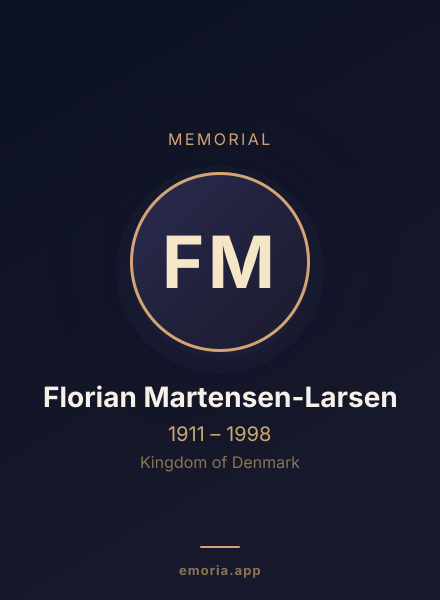 Memorial portrait of Florian Martensen-Larsen