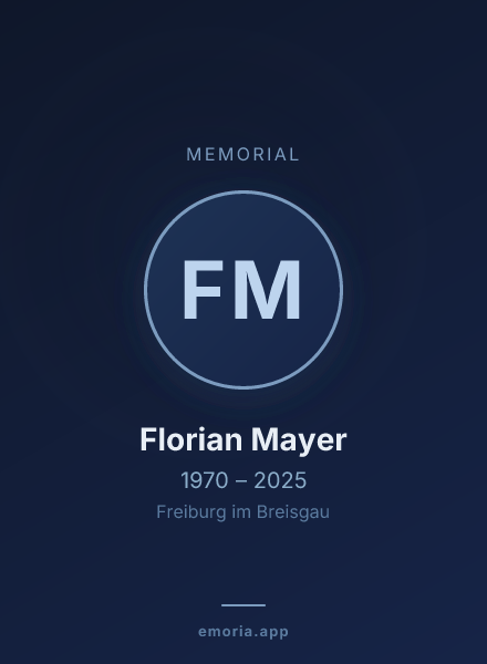Memorial portrait of Florian Mayer