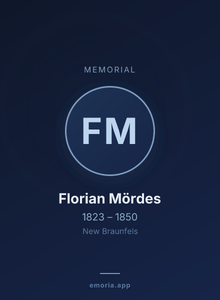 Memorial portrait of Florian Mördes
