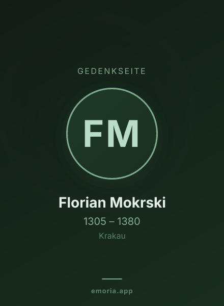 Gedenkportrait von Florian Mokrski