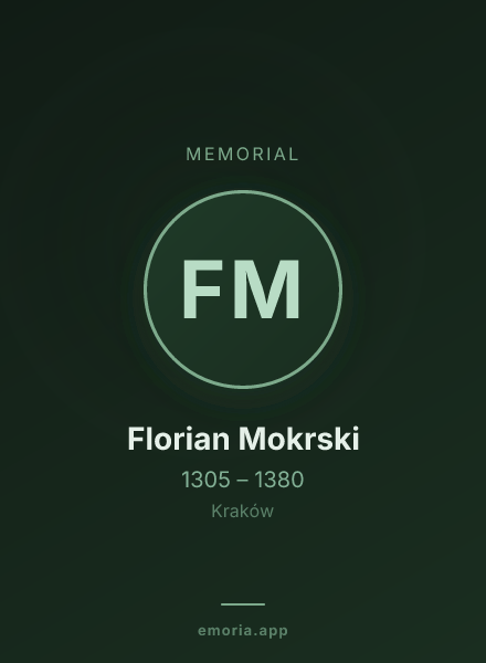 Memorial portrait of Florian Mokrski