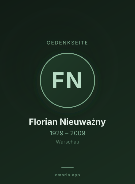 Gedenkportrait von Florian Nieuważny
