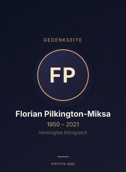 Gedenkportrait von Florian Pilkington-Miksa