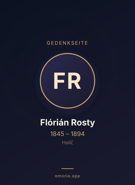 Gedenkportrait von Flórián Rosty
