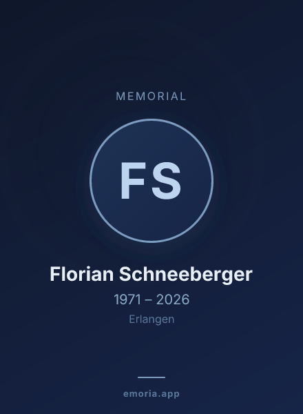 Memorial portrait of Florian Schneeberger