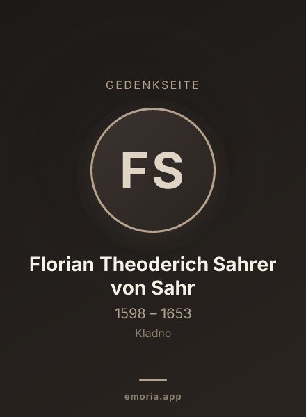 Gedenkportrait von Florian Theoderich Sahrer von Sahr