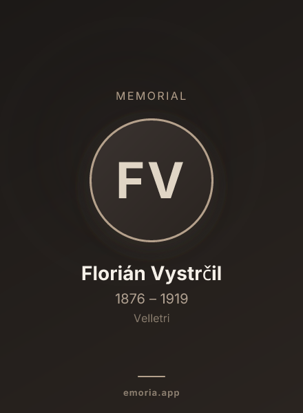 Memorial portrait of Florián Vystrčil