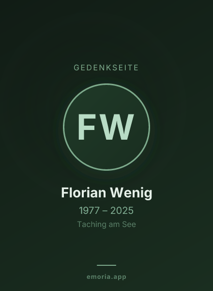 Gedenkportrait von Florian Wenig