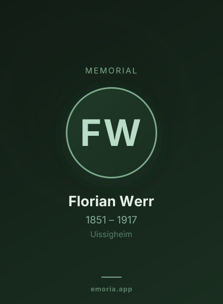 Memorial portrait of Florian Werr