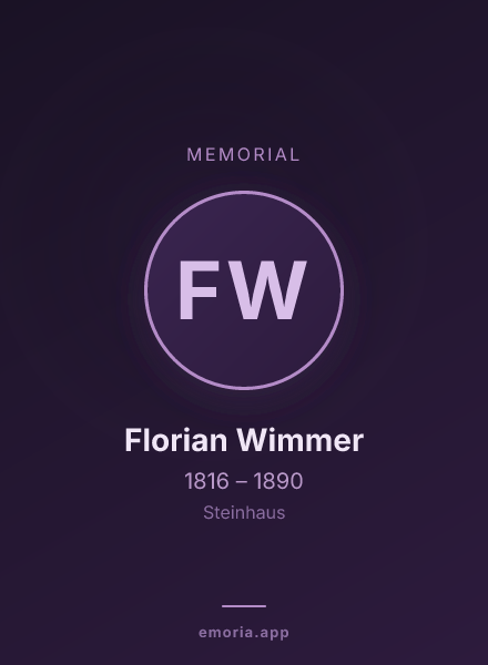 Memorial portrait of Florian Wimmer