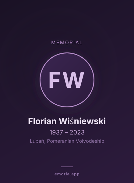 Memorial portrait of Florian Wiśniewski