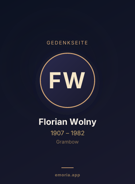 Gedenkportrait von Florian Wolny