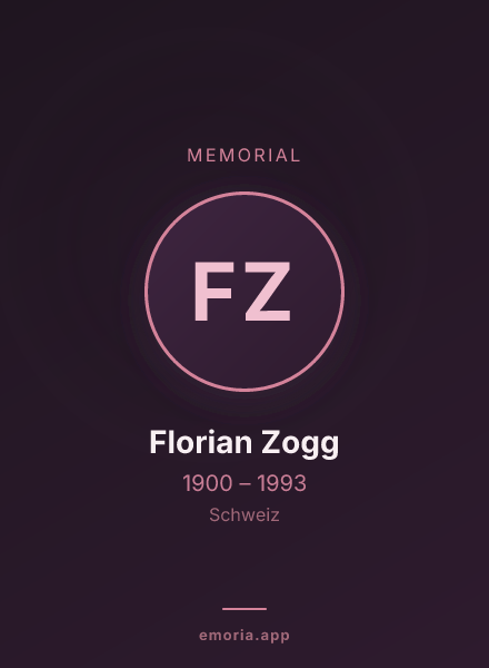 Memorial portrait of Florian Zogg