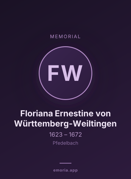 Memorial portrait of Floriana Ernestine von Württemberg-Weiltingen