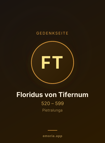 Gedenkportrait von Floridus von Tifernum
