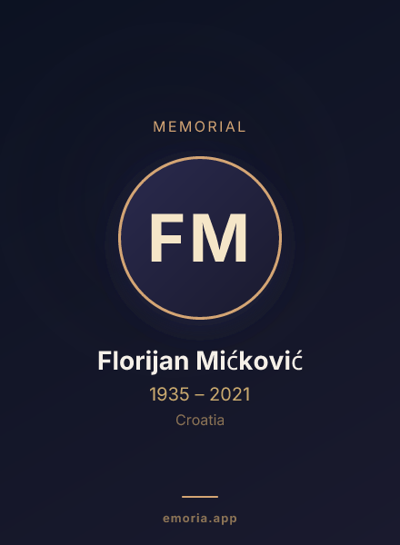 Memorial portrait of Florijan Mićković