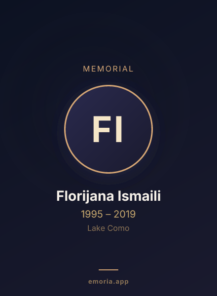 Memorial portrait of Florijana Ismaili