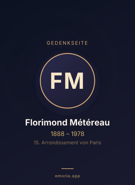 Gedenkportrait von Florimond Météreau