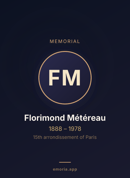 Memorial portrait of Florimond Météreau