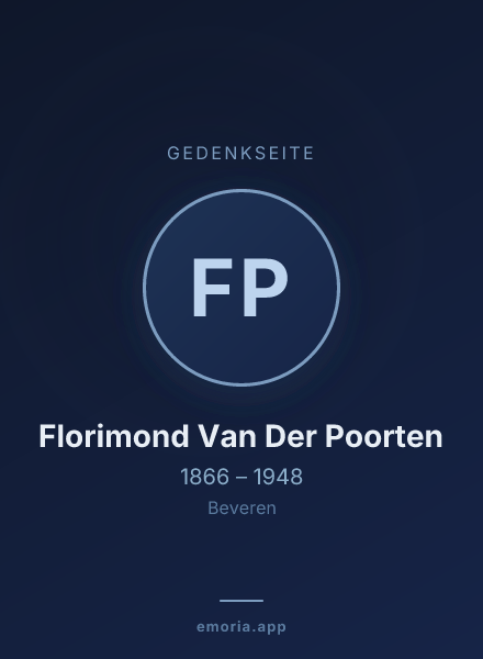 Gedenkportrait von Florimond Van Der Poorten