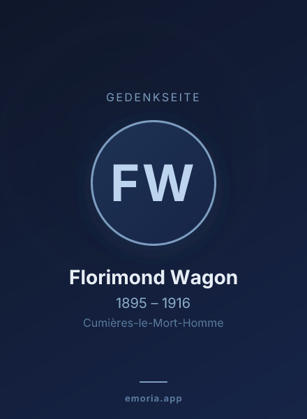 Gedenkportrait von Florimond Wagon