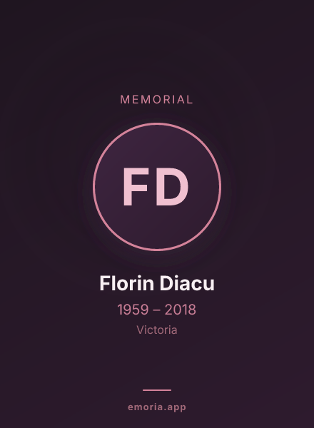 Memorial portrait of Florin Diacu