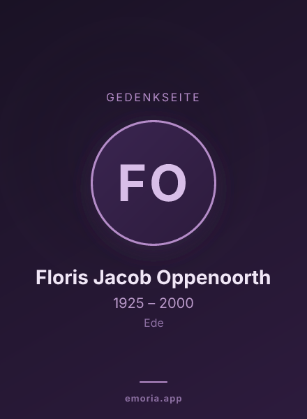 Gedenkportrait von Floris Jacob Oppenoorth