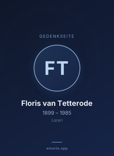 Gedenkportrait von Floris van Tetterode