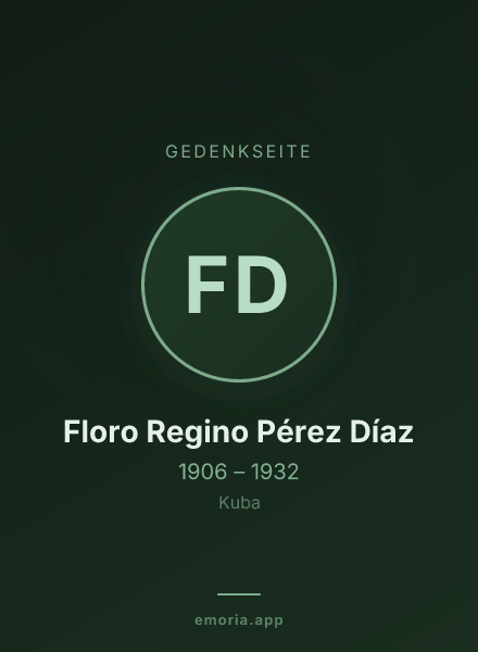 Gedenkportrait von Floro Regino Pérez Díaz